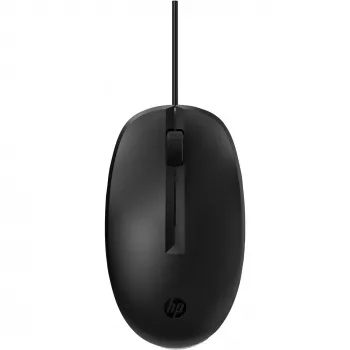HP 125 Ratón con cable, ambidiestro, óptico, USB Type-A, negro