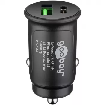 Goobay 59521 Cargador móvil universal Negro Mechero de coche Carga rápida Coche