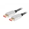 Cable DisplayPort LANBERG CA-DPDP-20CU-0010-BK — DisplayPort a DisplayPort, 1 m, negro/plata