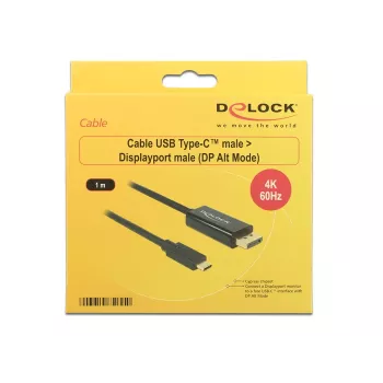 Adaptador de cable de vídeo USB Type-C DisplayPort DeLOCK 85255