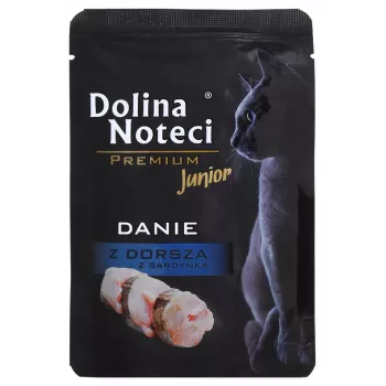 Dolina Noteci Premium plato de bacalao y sardinas - comida húmeda para gatitos - 85 g