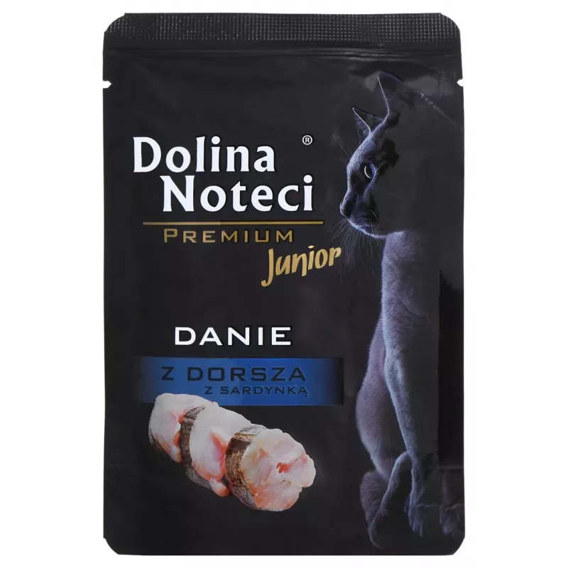 Dolina Noteci Premium plato de bacalao y sardinas - comida húmeda para gatitos - 85 g
