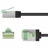 Cable de red CAT 8.1 ultra flexible Goobay slim U/FTP negro - conector extra corto 99,9% (74353)