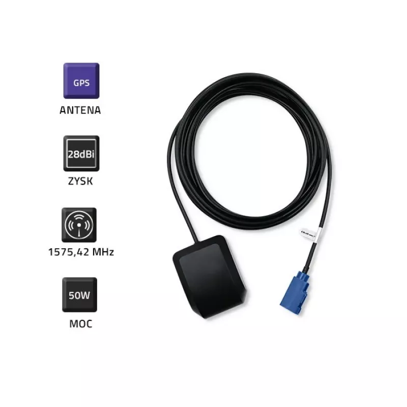 Antena GPS exterior QOLTEC 57038 28 dBi — antena externa de alta ganancia para recepción GPS