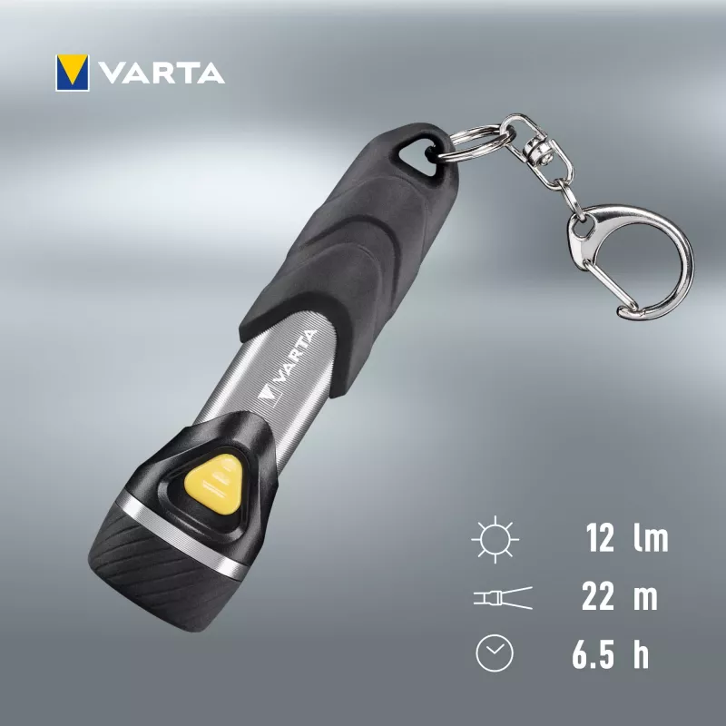 Varta Day Light Key Chain Light - Luz parpadeante para llavero - Aluminio - Negro - ABS sintético - Aluminio - Goma - LED - 1 lámpara - 12 lm