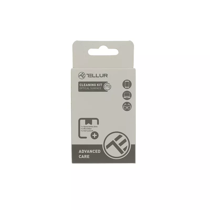 Set de limpieza óptica de superficies Tellur TLL491311 con paño de microfibra y cepillo