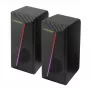 Esperanza EGS106 Rainbow Nortec altavoces 2.0, 6 W (2x3 W), alimentados por USB, minijack de 3,5 mm, LED RGB, negros