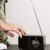 Lenco CR-625BK radiodespertador DAB+/FM con Bluetooth y carga inalámbrica, negro
