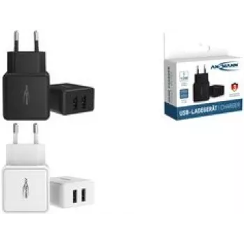 ANSMANN HC212 - fuente de alimentación - 12 vatios - 2400 mA - 2 puertos de salida (USB) - blanco (1001-0114)