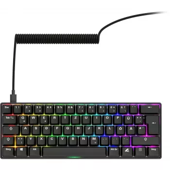 Teclado Sharkoon 100065630 60% con cable USB QWERTZ alemán negro