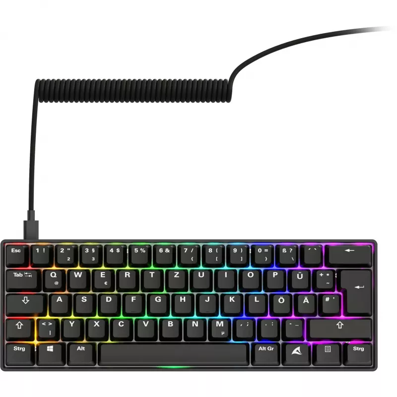 Teclado Sharkoon 100065630 60% con cable USB QWERTZ alemán negro