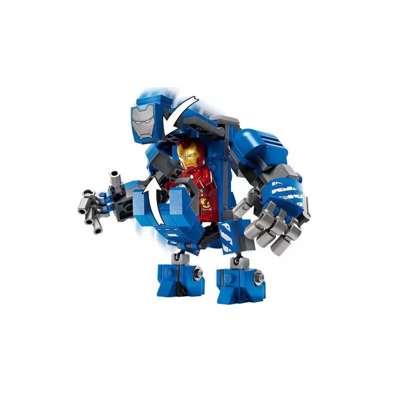 LEGO Marvel Laboratorio Armería de Iron Man 76315 set de juego – 384 piezas, 5 minifiguras, zona de exposición