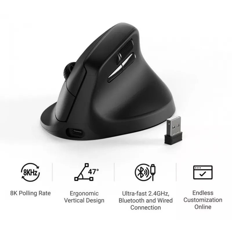 Ratón mecánico Keychron M5 8K negro (M5-A23)