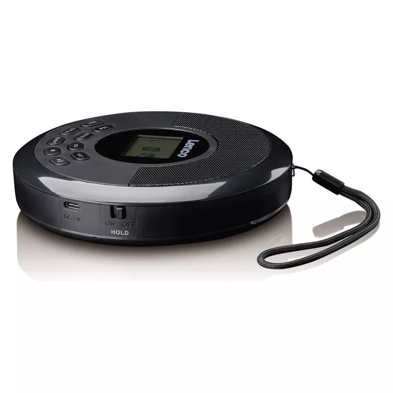 Reproductor de CD portátil Lenco CD-340BK — negro, diseño portátil