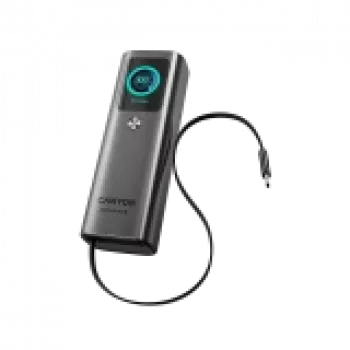 Batería externa CANYON con cable integrado OnPower 265 20000mAh 165W aluminio gris oscuro