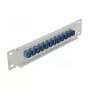 Panel de parcheo de fibra óptica DeLOCK 10 pulgadas 12 puertos SC simplex azul 1HE gris