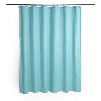 Cortina de ducha Beldray LA035655FAS diseño waffle azul, cortina de ducha de tela 180x180 cm