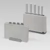 Maestro MR-1412-GREY juego de cuchillos con taco y juego de tablas de cortar, gris