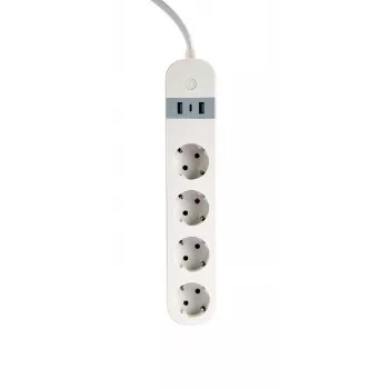 Regleta de enchufes inteligente Gembird TSL-PS-S4U-01-W 4 salidas AC 3880 W Blanco