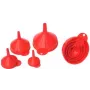 Juego de embudos IWH 4 piezas naranja — polietileno de alta calidad para aceite y gasolina