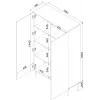 Armario de almacenaje Cama Meble PALAZZO BIS 100x39x166 negro mate, de suelo a pared