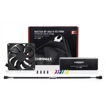 Ventilador de carcasa para PC slim PWM Noctua NF-A9x14 HS-PWM CH.BK.S 92 mm, 12 V, 600–2500 rpm, 57,5 m³/h, 14 mm de grosor