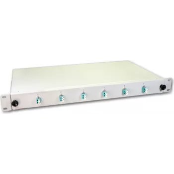 Caja de empalme de fibra óptica Lightwin, 12 fibras, 6x DLC multimodo, 50/125µm OM3 cajas de empalme con pigtail (SPBOX 12G50 OM3 DLC)