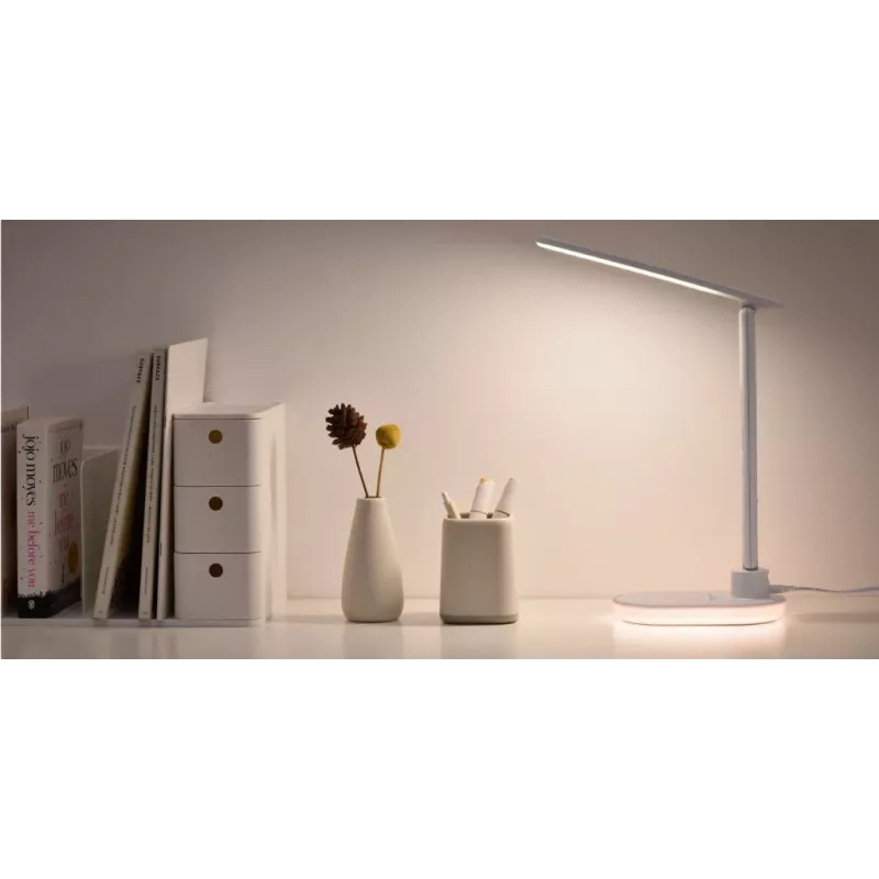 Lámpara de mesa Hawk HW-LAMP03 blanca RGB — lámpara de escritorio LED ajustable con iluminación RGB