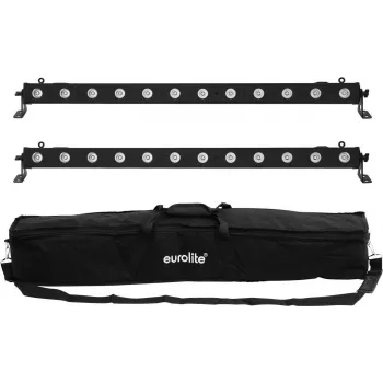 Set de barras LED EUROLITE 2x LED BAR-12 QCL RGBW con funda blanda – 2 uds., LEDs RGBW QCL