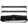 Set de barras LED EUROLITE 2x LED BAR-12 QCL RGBW con funda blanda – 2 uds., LEDs RGBW QCL