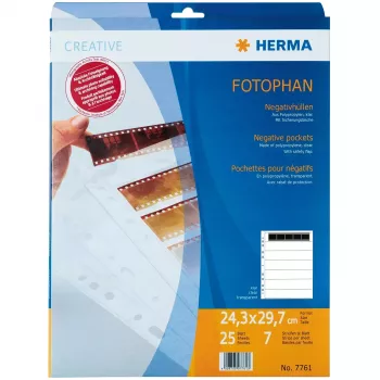 HERMA 7761 Fundas para negativos de 7 x 5 tiras de negativos, 25 uds.
