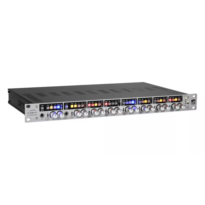Preamplificador de micrófono de 8 canales Audient ASP880 24-Bit 96 kHz, montaje en rack