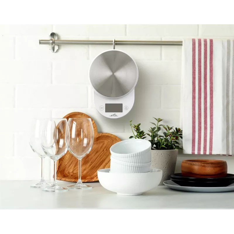 ETA | Báscula de cocina con bol | ETA577090000 Mari | División 1 g | Tipo de pantalla LCD | Blanco