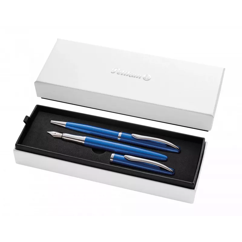 Bolígrafo y pluma estilográfica Pelikan Jazz Noble Elegance Azul Plata