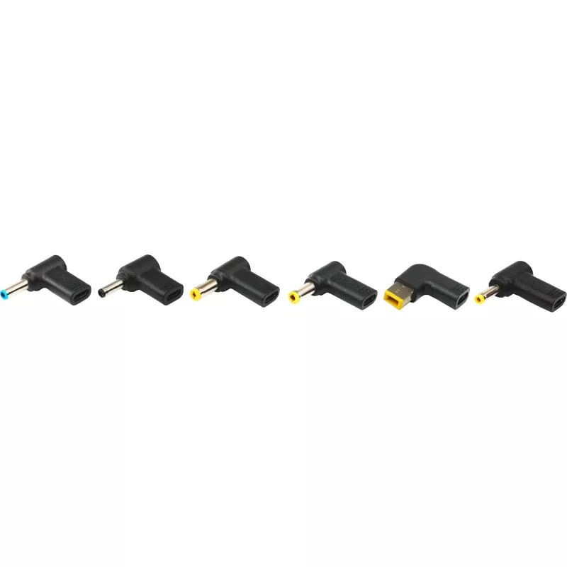 Xilence XM022 puntas adaptadoras, 6 piezas, negras, para cargador Xilence GaN USB-C