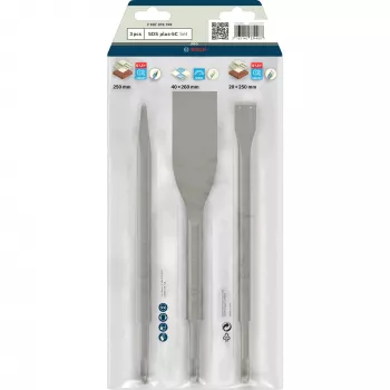 Bosch SDS-plus-5C juego de cinceles, 3 piezas