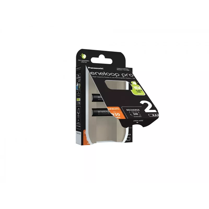 Baterías PANASONIC ENELOOP PRO AAA 930 mAh 2 unidades (BK-4HCDE/2CP)