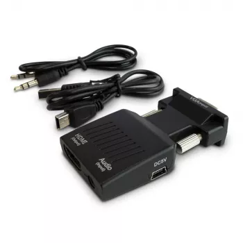 Convertidor VGA a HDMI SAVIO CL-145, audio, Full HD, negro