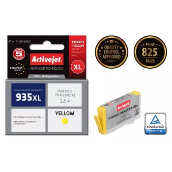 Activejet AH-935YRX Tinta (sustituto de HP 935XL C2P26AE; Premium; 12 ml; amarillo)