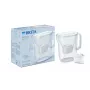 Jarra filtrante de agua BRITA Style Essential — blanca, capacidad filtrada 1,4 l, depósito 2,4 l, compatible con cartuchos MAXTRA+ Pro