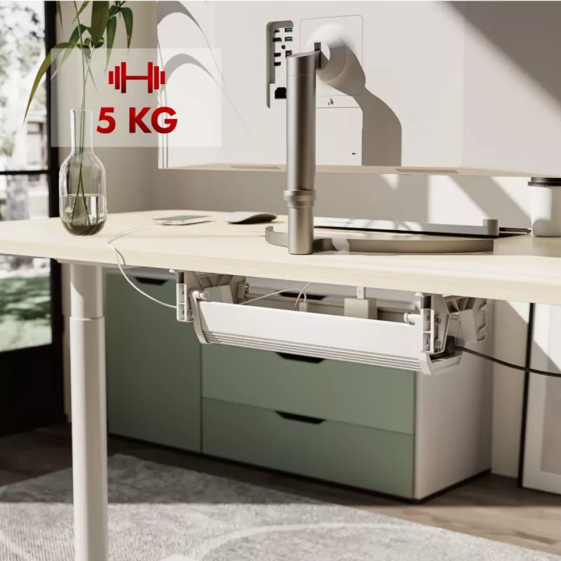 Organizador de cables/regletas bajo escritorio Maclean, carga máx. 5 kg, blanco, MC-106 W