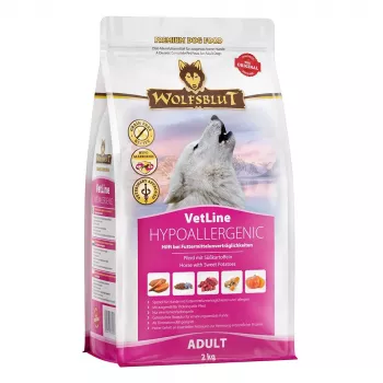 WOLFSBLUT VetLine hipoalergénico caballo con batata - pienso para perros - 2 kg