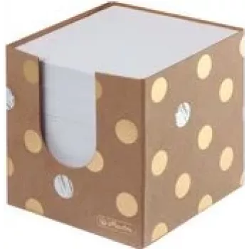 Bloc de notas cuadrado Herlitz Pure Glam dorado blanco 700 hojas autoadhesivo
