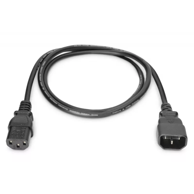 Cable alargador Type IEC C14/IEC C13 macho/hembra negro 1,8m