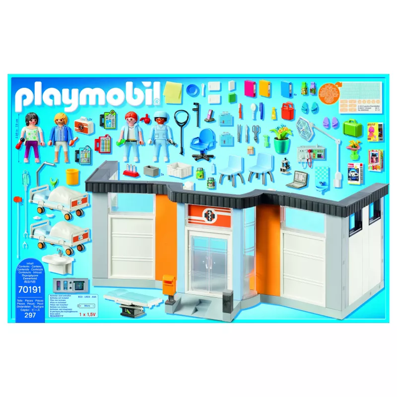 Figura de juego Playmobil 70191 Ala hospitalaria amueblada 297 piezas