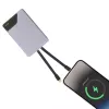 Batería portátil Tellur TLL158441, 10000 mAh, cables USB-C y Lightning integrados, violeta