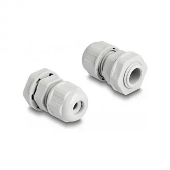 Prensaestopas EX DeLOCK M12 gris 2 uds. poliamida
