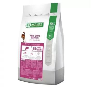 Pienso seco para perros nature's protection Mini Extra Salmon 7,5 kg — perros adultos de razas pequeñas, 25 % proteína, 13 % grasa