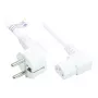 Cable de alimentación con conector Schuko tipo E+F (CEE 7/7, en ángulo) a C13 (en ángulo a la derecha), blanco, 0,75 mm², 1,8 m, Good Connections® (P0131-W018)