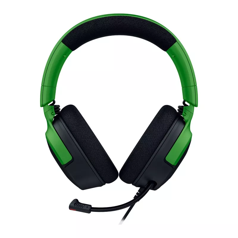 Auriculares gaming con cable Razer Kraken V4 X — supraurales, 20–20000 Hz, cable de 1,8 m, 310 g, negro/verde